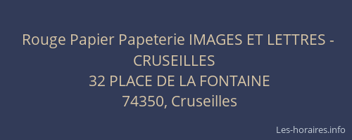 Rouge Papier Papeterie IMAGES ET LETTRES - CRUSEILLES