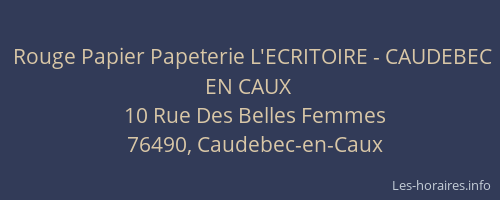 Rouge Papier Papeterie L'ECRITOIRE - CAUDEBEC EN CAUX