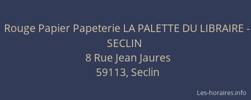 Rouge Papier Papeterie LA PALETTE DU LIBRAIRE - SECLIN