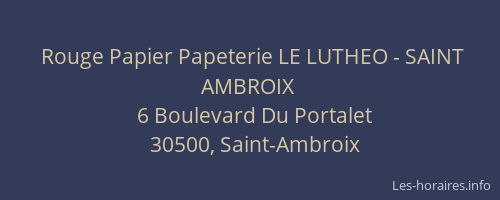 Rouge Papier Papeterie LE LUTHEO - SAINT AMBROIX