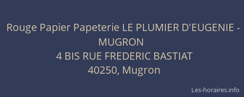 Rouge Papier Papeterie LE PLUMIER D'EUGENIE - MUGRON