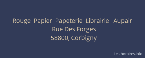 Rouge  Papier  Papeterie  Librairie   Aupair
