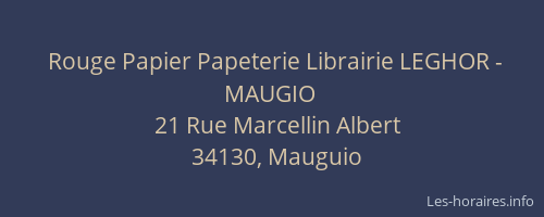 Rouge Papier Papeterie Librairie LEGHOR - MAUGIO