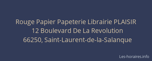 Rouge Papier Papeterie Librairie PLAISIR