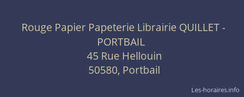 Rouge Papier Papeterie Librairie QUILLET - PORTBAIL