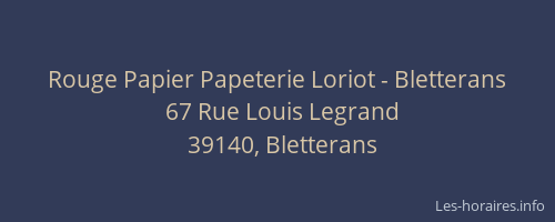 Rouge Papier Papeterie Loriot - Bletterans