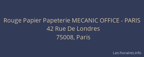 Rouge Papier Papeterie MECANIC OFFICE - PARIS