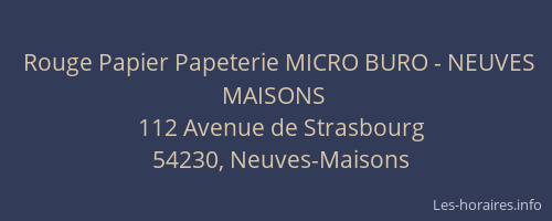 Rouge Papier Papeterie MICRO BURO - NEUVES MAISONS