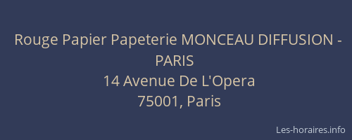 Rouge Papier Papeterie MONCEAU DIFFUSION - PARIS