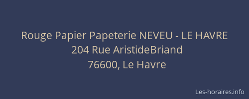 Rouge Papier Papeterie NEVEU - LE HAVRE