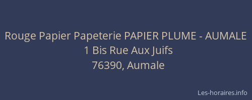 Rouge Papier Papeterie PAPIER PLUME - AUMALE