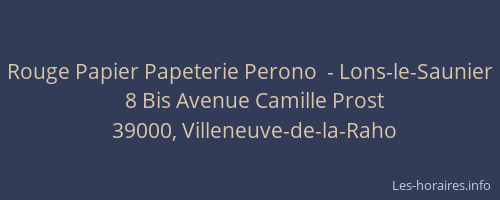 Rouge Papier Papeterie Perono  - Lons-le-Saunier