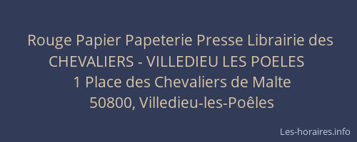Rouge Papier Papeterie Presse Librairie des CHEVALIERS - VILLEDIEU LES POELES