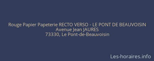 Rouge Papier Papeterie RECTO VERSO - LE PONT DE BEAUVOISIN