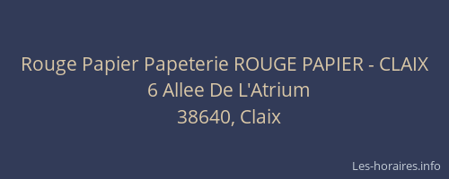 Rouge Papier Papeterie ROUGE PAPIER - CLAIX