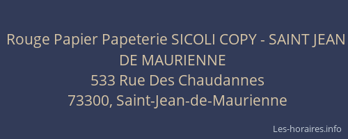 Rouge Papier Papeterie SICOLI COPY - SAINT JEAN DE MAURIENNE