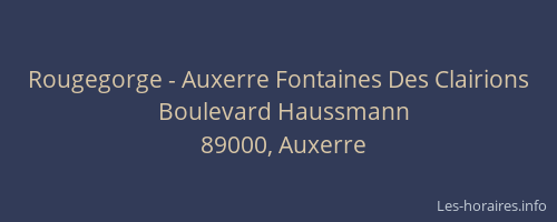 Rougegorge - Auxerre Fontaines Des Clairions