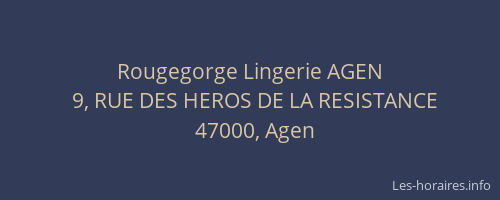 Rougegorge Lingerie AGEN