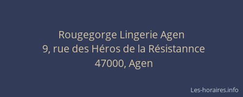 Rougegorge Lingerie Agen