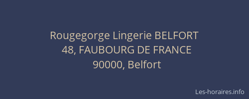 Rougegorge Lingerie BELFORT