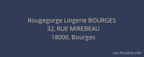 Rougegorge Lingerie BOURGES