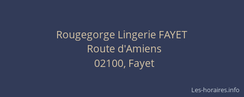 Rougegorge Lingerie FAYET