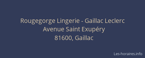 Rougegorge Lingerie - Gaillac Leclerc