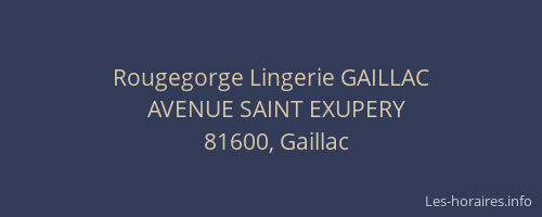 Rougegorge Lingerie GAILLAC