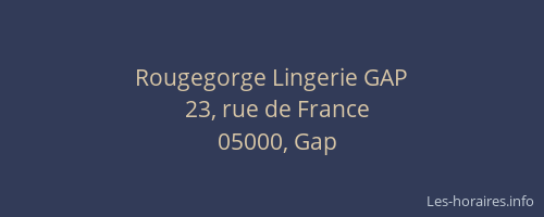 Rougegorge Lingerie GAP