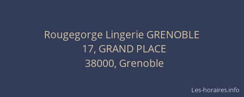 Rougegorge Lingerie GRENOBLE