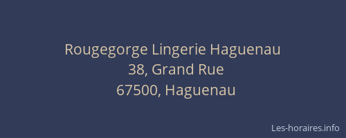Rougegorge Lingerie Haguenau