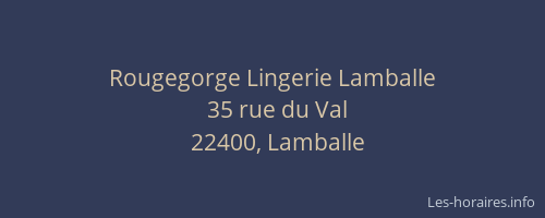 Rougegorge Lingerie Lamballe