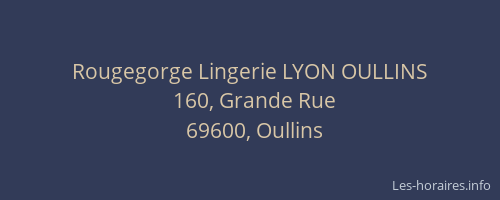Rougegorge Lingerie LYON OULLINS
