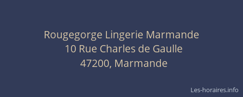 Rougegorge Lingerie Marmande