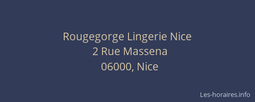 Rougegorge Lingerie Nice