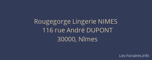 Rougegorge Lingerie NIMES