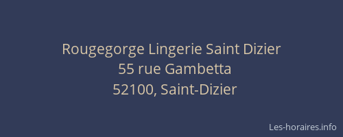 Rougegorge Lingerie Saint Dizier