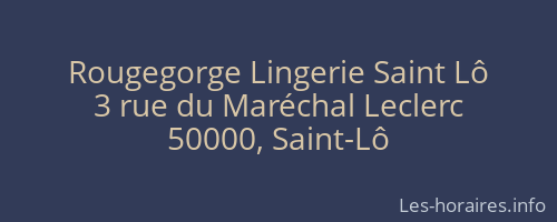 Rougegorge Lingerie Saint Lô