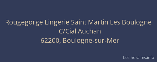 Rougegorge Lingerie Saint Martin Les Boulogne