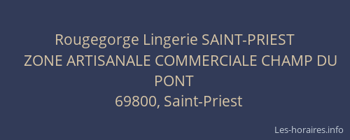 Rougegorge Lingerie SAINT-PRIEST