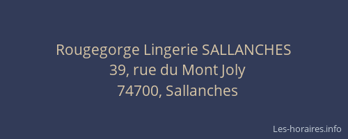 Rougegorge Lingerie SALLANCHES