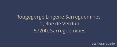 Rougegorge Lingerie Sarreguemines
