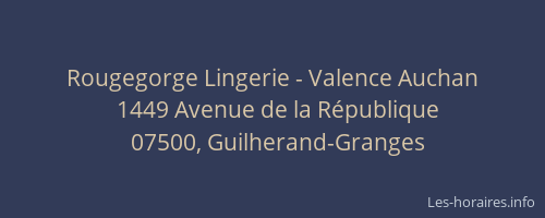 Rougegorge Lingerie - Valence Auchan