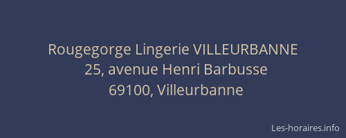 Rougegorge Lingerie VILLEURBANNE