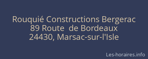 Rouquié Constructions Bergerac