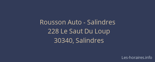 Rousson Auto - Salindres