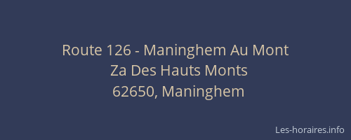 Route 126 - Maninghem Au Mont