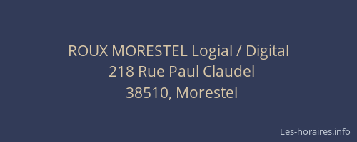 ROUX MORESTEL Logial / Digital