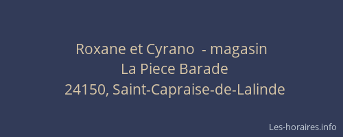 Roxane et Cyrano  - magasin