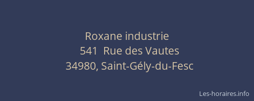 Roxane industrie